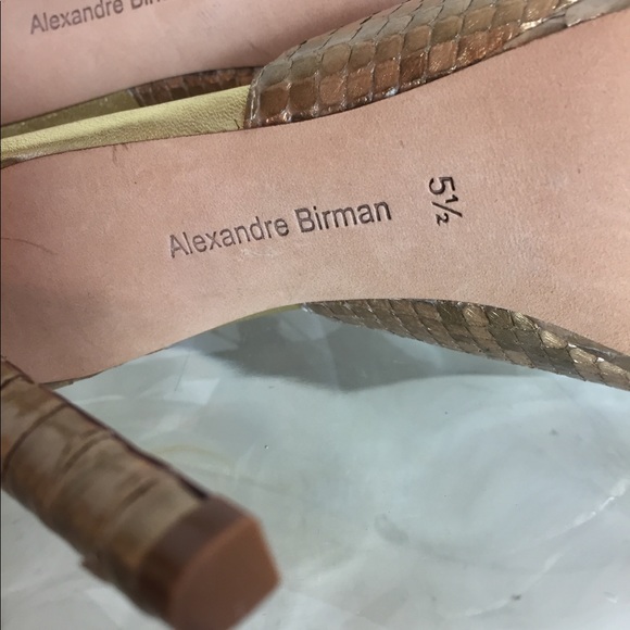 Alexandre Birman Gold Snakeskin platforms 5 1/2 - Picture 8 of 8